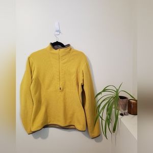 Arc'teryx 1/2 Zip Yellow Waffle Knit Pullover Sweater